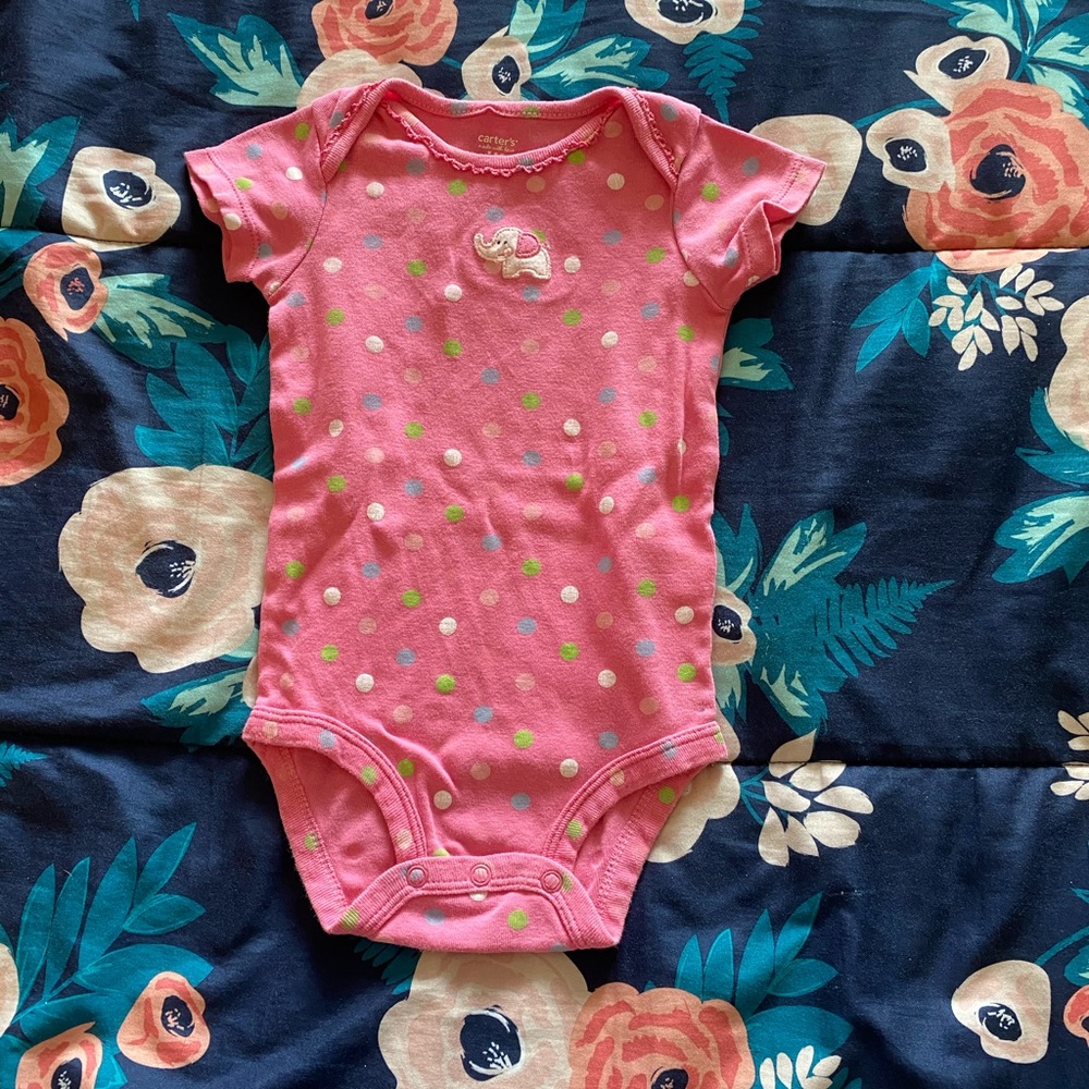 Carters pink elephant onesie